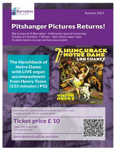 Poster for The Hunchback of Notre Dame screening with live organ accompaniment