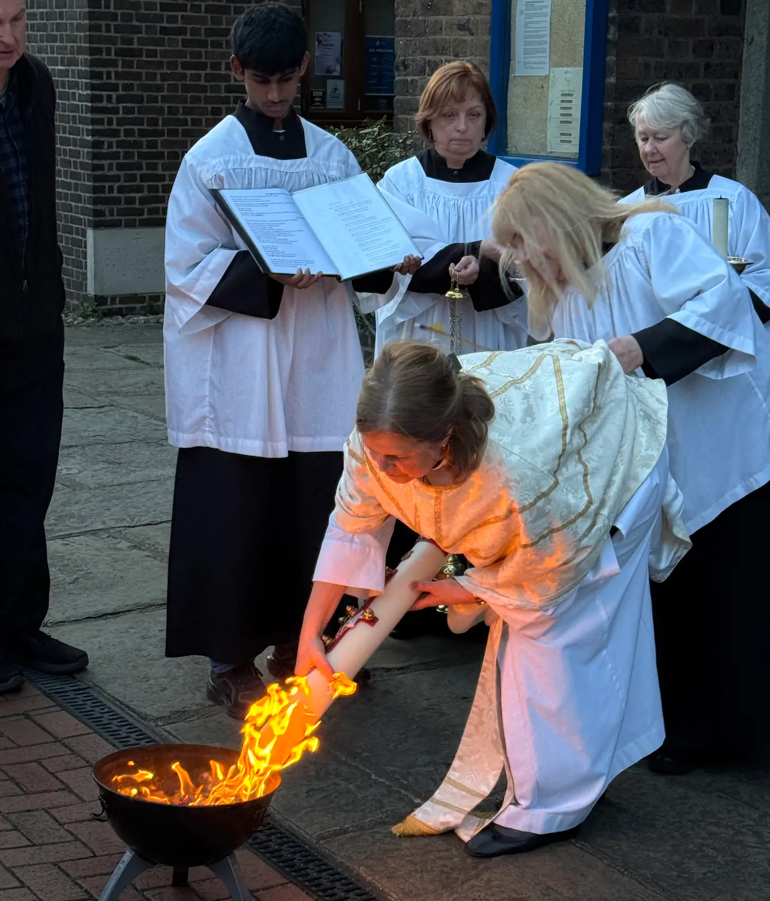 Lighting the new fire at the Easter Vigil